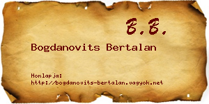 Bogdanovits Bertalan névjegykártya