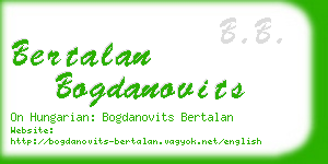 bertalan bogdanovits business card